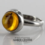 GERMAN BALTIC AMBER MODERN ELEGANT RING Containing Ant 925 SILVER SRR020 RRP£395!!!