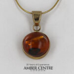 Italian Handmade Dominican Amber Pendant With Moth Fly in 9ct solid Gold GPR005 RRP£295!!!