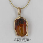 Italian Handmade Dominican Amber Pendant With Bracts Flowers in 9ct solid Gold GPR009 RRP£295!!!