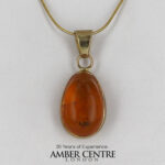 Italian Handmade Dominican Amber Pendant With Fungus Gnat in 9ct solid Gold GPR007 RRP£325!!!