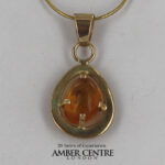 Italian Handmade Dominican Amber Pendant With Fly in 9ct solid Gold GPR042 RRP£395!!!