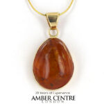Italian Handmade Dominican Amber Pendant With Leafhopper, Wasp, Booklice, Beetle, Fly, Dance Fly in 9ct solid Gold GPR051 RRP£695!!!