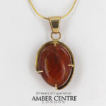 Italian Handmade Dominican Amber Pendant With Moth and Wasp in 9ct solid Gold GPR031 RRP£395!!!