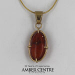 Italian Handmade Dominican Amber Pendant With Ants in 9ct solid Gold GPR025 RRP£495!!!