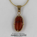 Italian Handmade Dominican Amber Pendant With Mosquitos and Midge in 9ct solid Gold GPR035 RRP£295!!!