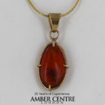 Italian Handmade Dominican Amber Pendant With Seed in 9ct solid Gold GPR052 RRP£395!!!