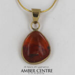 Italian Handmade Dominican Amber Pendant With Ant and Booklice in 9ct solid Gold GPR028 RRP£395!!!