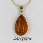 Italian Handmade Dominican Amber Pendant With Ant, Bristletail, Termite in 9ct solid Gold GPR054 RRP£495!!!