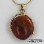Italian Handmade Dominican Amber Pendant With Flies in 9ct solid Gold GPR046 RRP£495!!!