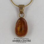 Italian Handmade Dominican Amber Pendant With Ant in 9ct solid Gold GPR058 RRP£495!!!