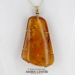 Italian Handmade Baltic Amber Pendant With 11 Long Legged Flies, Beetles, Booklice and Midge in 9ct solid Gold GPR068 RRP£4995!!!