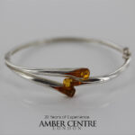 Bangle Handmade Elegant Modern German Baltic Amber 925 Silver BAN100 - RRP£195!!!