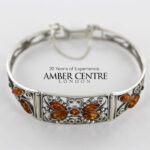 Bangle Handmade Elegant Modern German Baltic Amber 925 Silver Ban102- RRP£275!!!