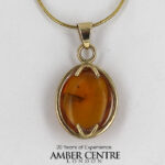 Italian Handmade Dominican Amber Pendant With Wasp in 9ct solid Gold GPR020 RRP£595!!!