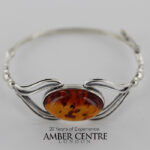 Bangle Handmade Elegant Modern German Baltic Amber 925 Silver BAN065- RRP£295!!!