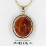 Italian Handmade Dominican Amber Pendant With Ant, Louse, Scuttle Fly, Moth Fly in 9ct solid Gold GPR021 RRP£595!!!
