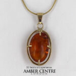 Italian Handmade Dominican Amber Pendant With Ant in 9ct solid Gold GPR022 RRP£595!!!