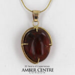 Italian Handmade Dominican Amber Pendant With Flies and Midges in 9ct solid Gold GPR034 RRP£595!!!