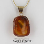 Italian Handmade Baltic Amber Pendant With Beetle in 9ct solid Gold GPR061 RRP£825!!!