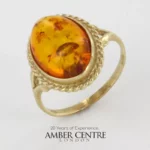 Italian Handmade German Baltic Amber Ring in 9ct Gold- GR0006 RRP £395!!! M, N