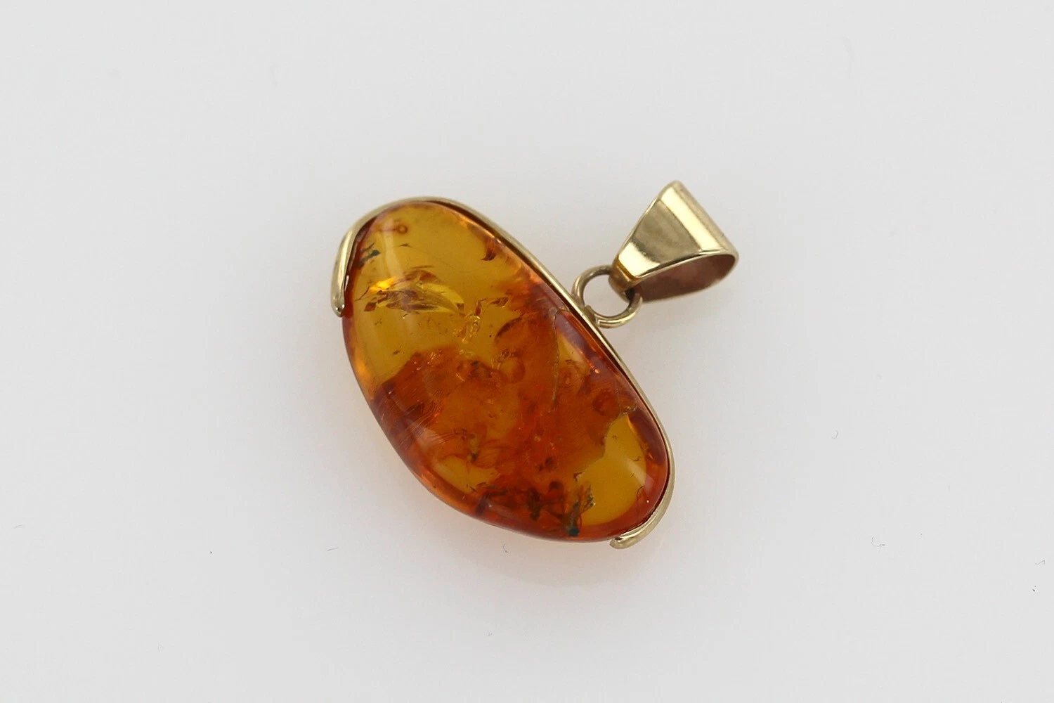 Italian Handmade Baltic Amber Pendant With Wasp, Long legged Flies, Fungus Gnat in 9ct solid Gold GPR062 RRPĀ£995!!! - Image 12