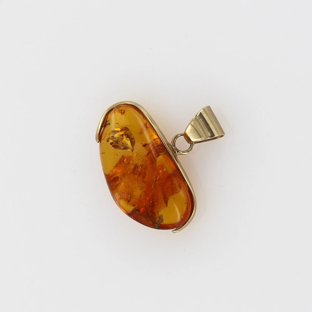Italian Handmade Baltic Amber Pendant With Wasp, Long legged Flies, Fungus Gnat in 9ct solid Gold GPR062 RRPĀ£995!!! - Image 11