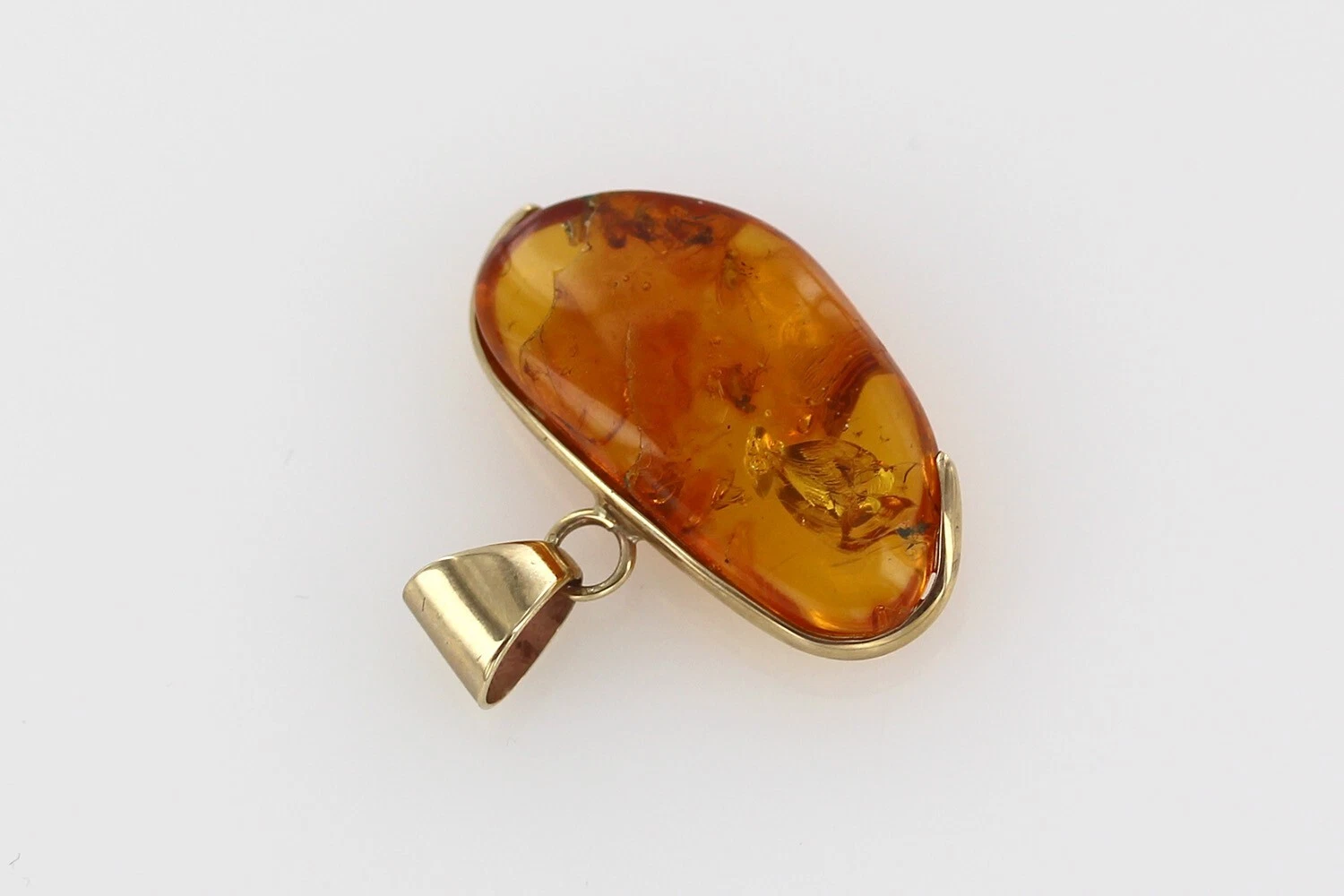 Italian Handmade Baltic Amber Pendant With Wasp, Long legged Flies, Fungus Gnat in 9ct solid Gold GPR062 RRPĀ£995!!! - Image 10