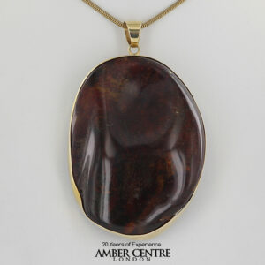 Dominican AMBER ITALIAN-MADE PENDANT IN 14ct solid GOLD with organic inclusions GP0001 RRP£8000!!!