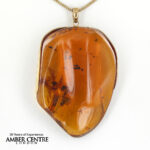 Italian Handmade Large Dominican Amber Pendant With termites in 9ct solid Gold GP0002 RRP£8000!!!