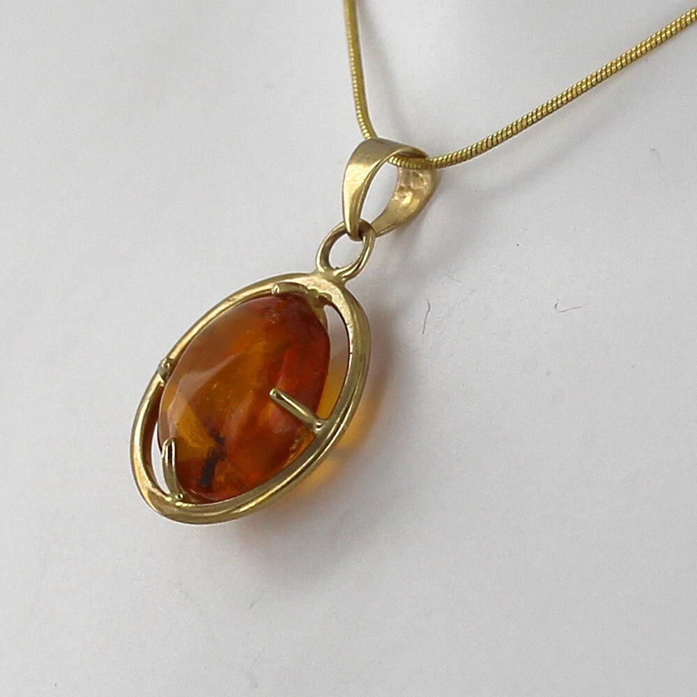 Italian Handmade Dominican Amber Pendant With Beetle in 9ct solid Gold GPR071 RRPĀ£495!!! - Image 7