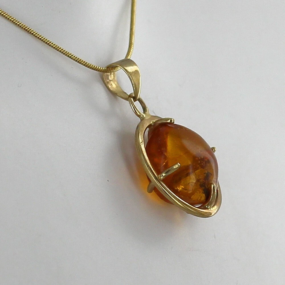 Italian Handmade Dominican Amber Pendant With Beetle in 9ct solid Gold GPR071 RRPĀ£495!!! - Image 8