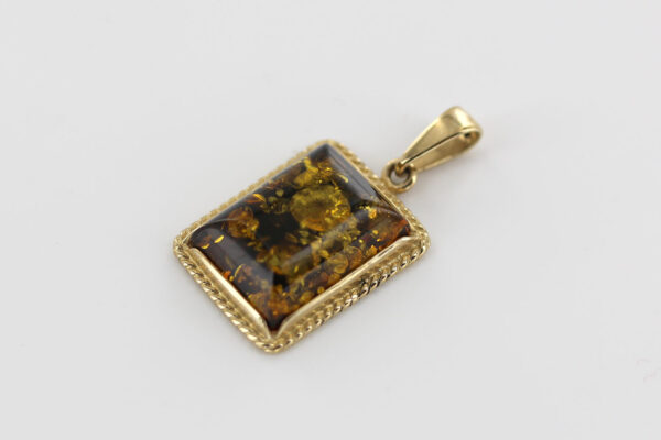 Italian Made German Green Baltic Amber Pendant in 9ct solid Gold -GP0110G RRP£445!!! - Image 9