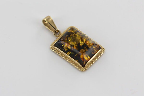 Italian Made German Green Baltic Amber Pendant in 9ct solid Gold -GP0110G RRP£445!!! - Image 8