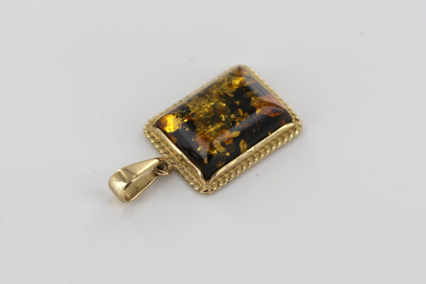 Italian Made German Green Baltic Amber Pendant in 9ct solid Gold -GP0110G RRP£445!!! - Image 6