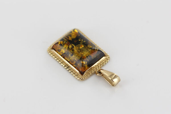 Italian Made German Green Baltic Amber Pendant in 9ct solid Gold -GP0110G RRP£445!!! - Image 7