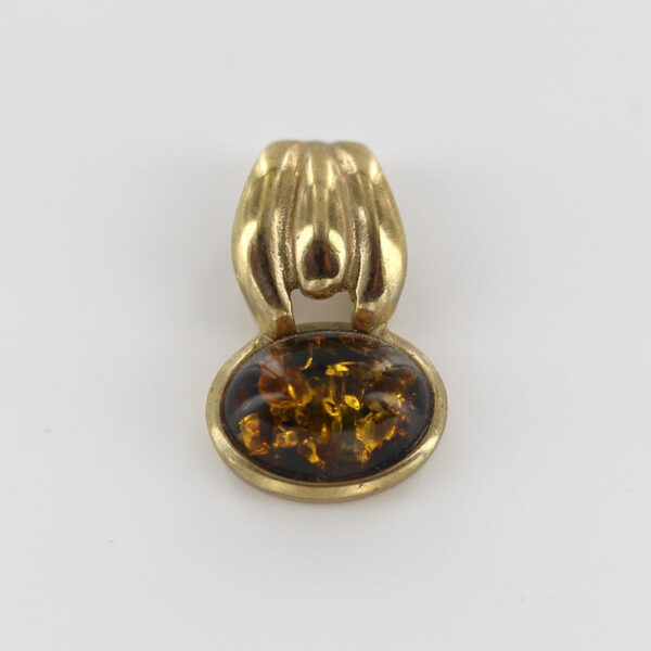 Italian Handmade Unique German Green Baltic Amber Pendant in 9ct solid Gold -GP0164G RRP£195!!! - Image 10