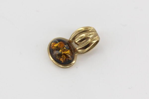 Italian Handmade Unique German Green Baltic Amber Pendant in 9ct solid Gold -GP0164G RRP£195!!! - Image 9