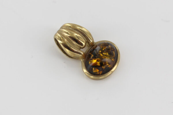 Italian Handmade Unique German Green Baltic Amber Pendant in 9ct solid Gold -GP0164G RRP£195!!! - Image 6