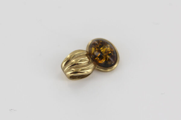 Italian Handmade Unique German Green Baltic Amber Pendant in 9ct solid Gold -GP0164G RRP£195!!! - Image 8