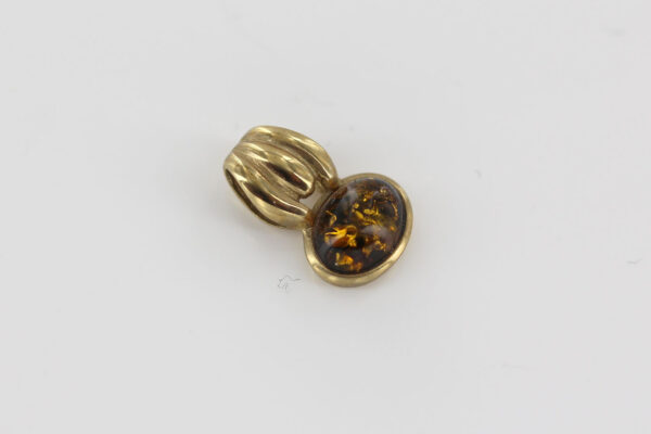 Italian Handmade Unique German Green Baltic Amber Pendant in 9ct solid Gold -GP0164G RRP£195!!! - Image 7