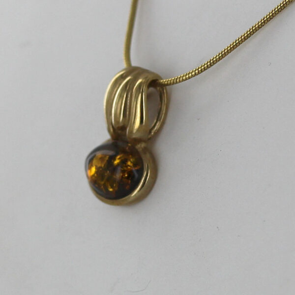 Italian Handmade Unique German Green Baltic Amber Pendant in 9ct solid Gold -GP0164G RRP£195!!! - Image 2