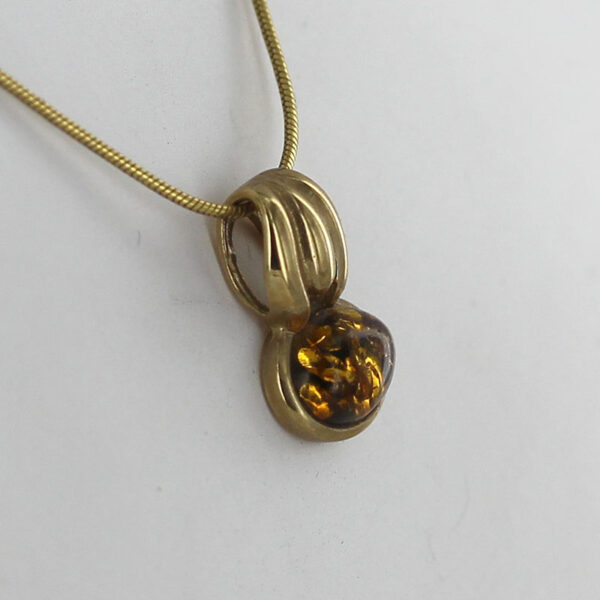 Italian Handmade Unique German Green Baltic Amber Pendant in 9ct solid Gold -GP0164G RRP£195!!! - Image 3