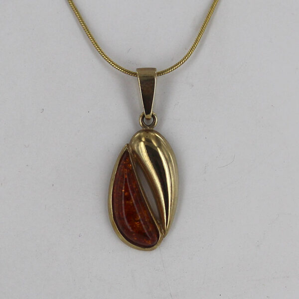 Italian Handmade Elegant Baltic Amber Pendant in 9ct solid Gold -GP0079 RRP£295!!! - Image 3