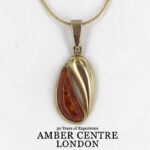 Italian Handmade Elegant Baltic Amber Pendant in 9ct solid Gold -GP0079 RRP£295!!!