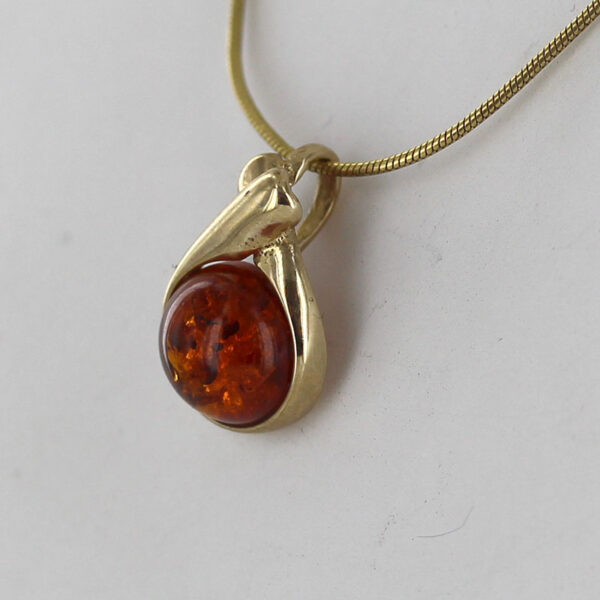 Italian Handmade Elegant Modern Baltic Amber Pendant in 9ct Gold - GP0085 RRP£195!!! - Image 3