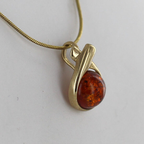Italian Handmade Elegant Modern Baltic Amber Pendant in 9ct Gold - GP0085 RRP£195!!! - Image 2