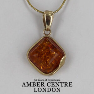 Italian Hand Made German Baltic Elegant Unique Amber Pendant in 9ct solid Gold - GP0010 RRP£375!!!