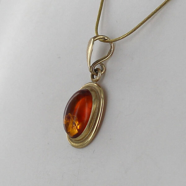 Italian Handmade Elegant Classic German Baltic Amber Pendant in 9ct solid Gold -GP0175 RRP£275!!! - Image 3