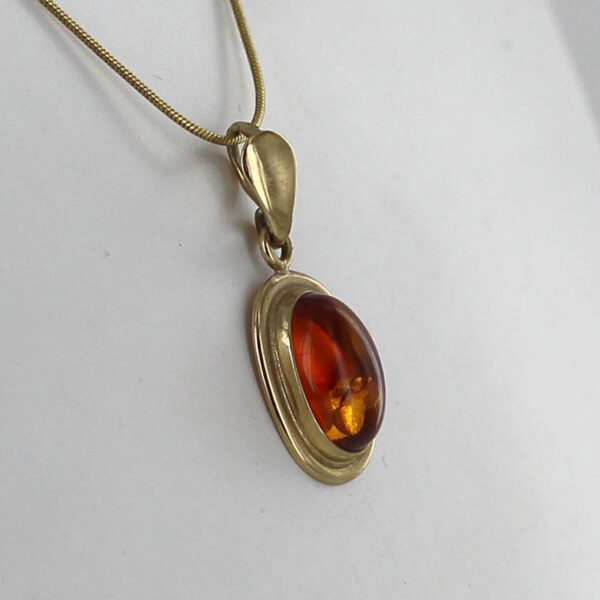 Italian Handmade Elegant Classic German Baltic Amber Pendant in 9ct solid Gold -GP0175 RRP£275!!! - Image 2
