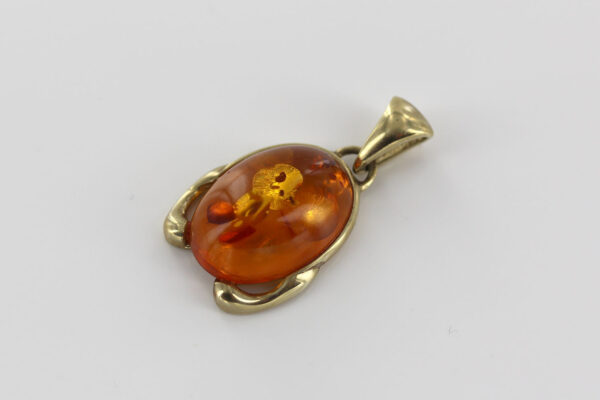 Italian Handmade Modern Elegant German Baltic Amber Pendant in 9ct Gold -GP0176 RRP£495!!! - Image 9